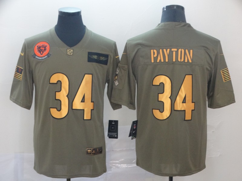 Men's Chicago Bears Walter Payton #34 Brown Jersey